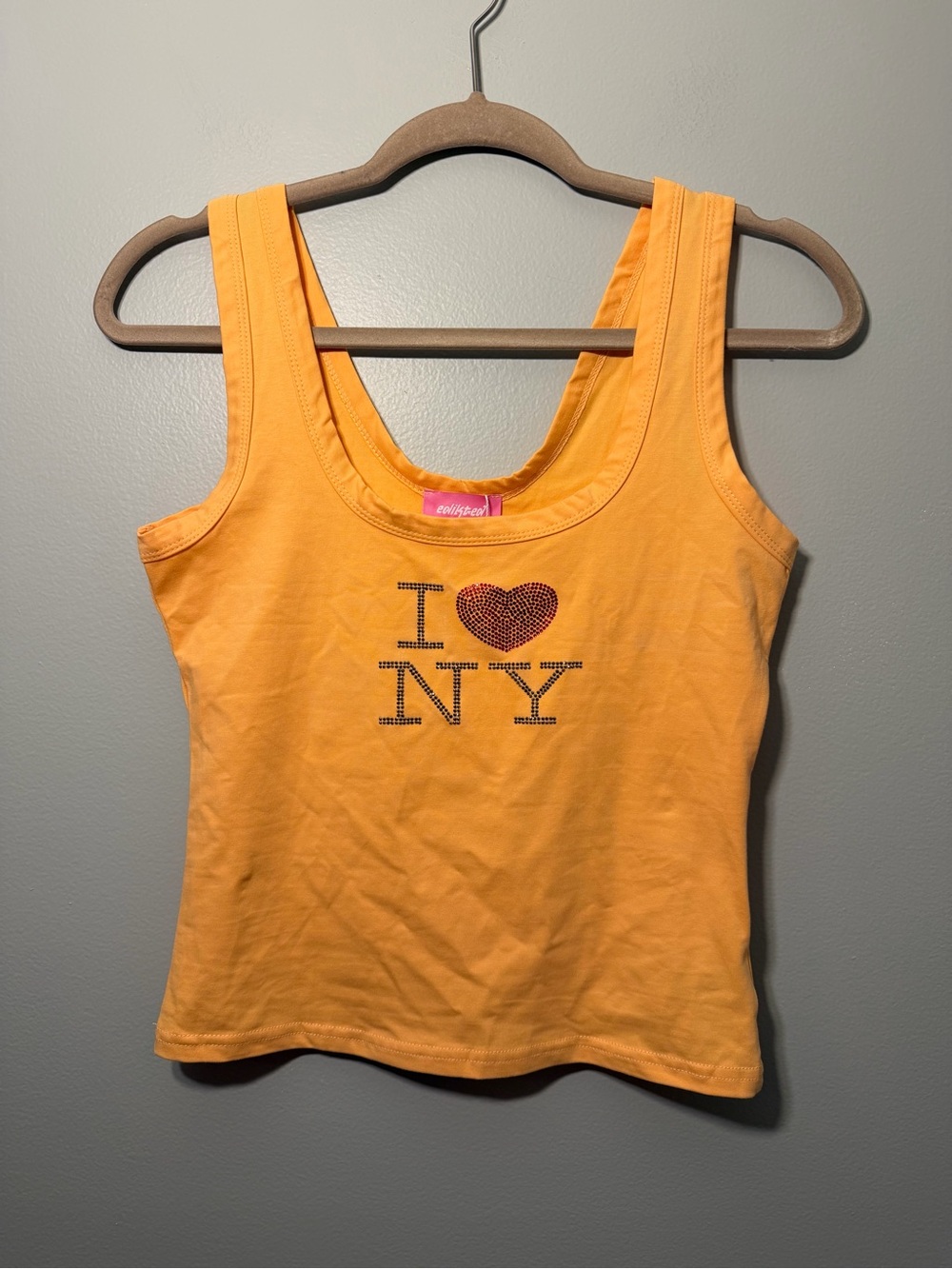 Edikted Orange 'I ♥ NY' Tank Top